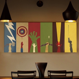 复仇者联盟客厅装饰画超大横幅餐厅壁画玄关画创意卡通壁画无框画