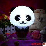 创意熊猫阿宝智能对话灯 声控语音报时闹钟台灯儿童灯卧室小夜灯