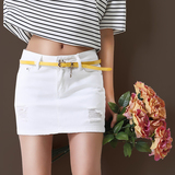 夏季新品白色牛仔裙短裙女显瘦修身半身裙性感包臀破洞一步裙韩版