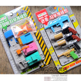◣满58元包邮◢出口韩国超炫儿童可爱汽车手枪造型橡皮盒装玩具文