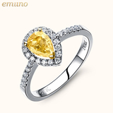 艾美诺－钻石 彩钻 结婚戒指 18K白金 豪华群镶钻戒 极品黄钻女戒