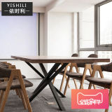 创意LOFT设计师餐桌椅组合 铁艺实木长方形松木客厅定制饭桌