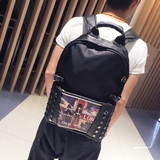 双肩包男士韩版潮流休闲背包时尚旅行包新款潮男必备包学生书包包