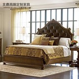 北鹿高端定制实木家具美式欧式18.1.5米床新古典真皮双人床SL01