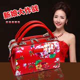 结婚包包女包2016新款手提包女红色花朵中国风新娘包单肩斜挎包潮