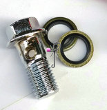 电动车/摩托车改装刹车油管螺丝 M10 刹车上泵卡钳 钢喉油管螺丝