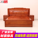 红木床缅甸花梨木床古典中式家具缅花实木床光板素面双人床1.8米