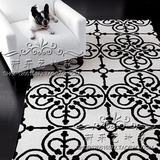 简约时尚欧式现代客厅黑白格子地毯茶几沙发卧室床边地毯满铺定制