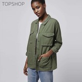 TOPSHOP2016春夏新款KK同款女士橄榄绿口袋帅气夹克外套11R15JKHA