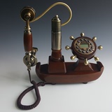欧式田园复古工艺实木仿古电话机创意老式家居用品来带显电话机