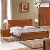 实木床1.8米榆木成人榻榻米双人床 现代中式雕花木头床简约婚床