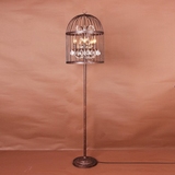 美式创意个性鸟笼落地灯 复古酒吧咖啡厅客厅卧室书房水晶灯