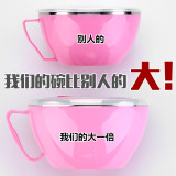 碗家用创意日式泡面杯饭盒汤面碗筷套装泡面碗带盖大号学生不锈钢