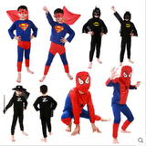 COS超人服装Superman儿童服装蝙蝠侠男童佐罗披风蜘蛛侠紧身衣508