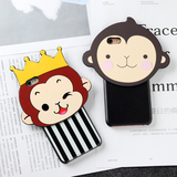 创意皇冠小猴子硬壳苹果iphone6s手机壳防摔卡通6splus保护套情侣