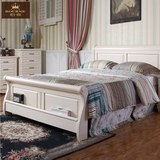 美式乡村1.5米单人实木床 地中海系列双人床卧室组合家具特价定制