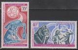 达荷美1972拉封丹寓言邮票2枚(雕刻版 原胶轻贴)