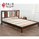 纯实木双人床 美式全实木床 简约现代1.5 1.8米床 进口红橡木大床