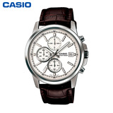 正品CASIO卡西欧品牌男表商务休闲真皮带石英表男士手表MTH-5001L