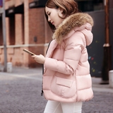 2015冬装新款韩版大毛领羽绒服女装中长款斗篷型A字大码修身加厚