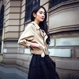 2016新款外套女春秋韩版学生七分袖短款显瘦上衣秋季百搭女装潮