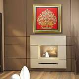 抽象红色发财树玄关楼道卧室装饰画东南亚风格泰式方形油画壁挂画