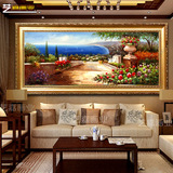 欧式风景油画横幅山水花卉现代古典客厅卧室装饰画沙发背景墙挂画