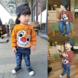 儿童秋款韩版可爱松鼠毛衣 男童女童卡通蝙蝠袖针织衫宝宝秋装