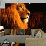 动物电视背景墙纸壁纸3d立体大型壁画无缝墙布虎犀牛狮子熊猫大象