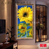 艺术国度欧式客厅装饰画手绘花卉油画玄关走廊餐厅田园风景向日葵