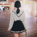 【新款收藏】milkcocoa定制韩版海军风学院卫衣裙连衣裙两件套