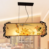 现代新中式吊灯仿古典灯具水墨画酒店茶楼客厅灯饰木质艺术吊灯