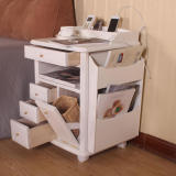 包邮 床头柜简约实木床边柜可移动沙发边柜木质收纳柜白色储物柜