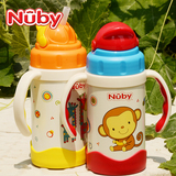 美国nuby保温吸管杯 宝宝婴儿吸管杯带把手水杯儿童吸管保温杯子