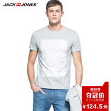 JackJones杰克琼斯16夏装新款男印花纯棉修身短袖T恤E|216201003