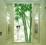 3d中式无缝竹子玄关走廊竖版大型壁画壁纸墙纸电视影视背景墙布