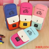 新款时尚韩国可爱创意书包造型糖果色系列帆布笔袋学生铅笔文具盒