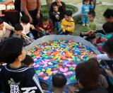 孩游戏生意钓鱼池套装广场摆摊儿童磁性钓鱼玩具+充气水池套装小