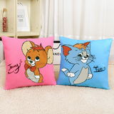5D印花十字绣最新款抱枕沙发垫靠枕卡通动漫可爱猫和老鼠 包邮