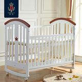 蒂爱婴儿床摇篮床实木欧式环保漆BB宝宝床白色多功能儿童床带抽屉