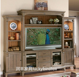 特价销售外贸出口原单美式欧式实木家具客厅电视柜组合柜地柜507