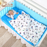 龙之涵婴儿床品套件纯棉春夏3D透气床围防撞新生儿宝宝床帏七件套