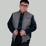 霸王鼠2015春款男装 加肥加大潮男时尚夹克外套 男特大码肥佬夹克