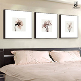 云图 淡雅透明花 卧室装饰画现代简约客厅床头挂画有框布艺画墙画