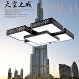 铁艺方型现代LED客厅 卧室 创意天空之城吸顶灯灯具