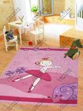 跳舞小公主粉色卡通女孩儿童房间卧室床边地毯榻榻米飘窗台垫定制