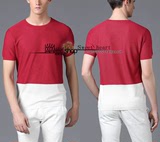 威可多正品。2013新款红白拼色修身版短袖T恤
