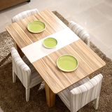 可折叠餐桌椅组合现代简约伸缩餐桌小户型4人长方形胡桃色方桌子