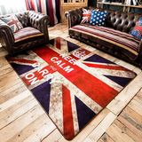 卡乐美英伦风米字旗地毯 客厅卧室床边茶几沙发地垫复古做旧创意