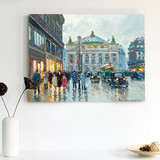 巴黎卢浮宫现代艺术抽象画科尔特斯挂画壁画餐厅简约油画街景油画